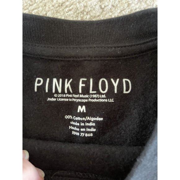 Pink Floyd Cropped Sweatshirt Black Crew Neck Long Sleeve 1973 Tour Music Rock - Picture 4 of 7
